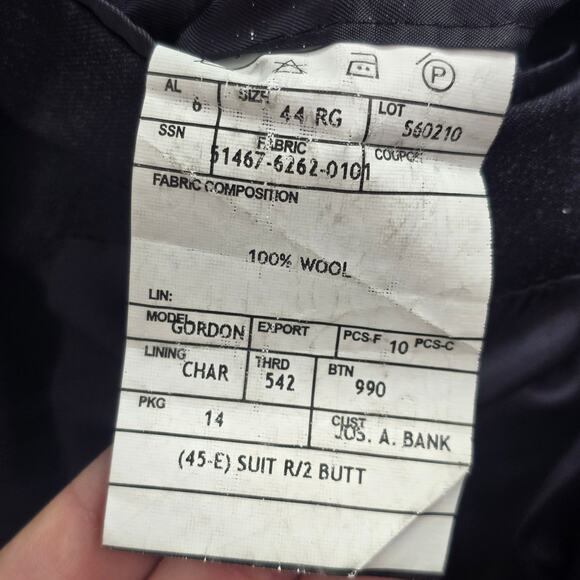 Jos A. Bank Mens Gray Two Button Blazer Jacket Sport Coat Business Casual 44R - Picture 7 of 8